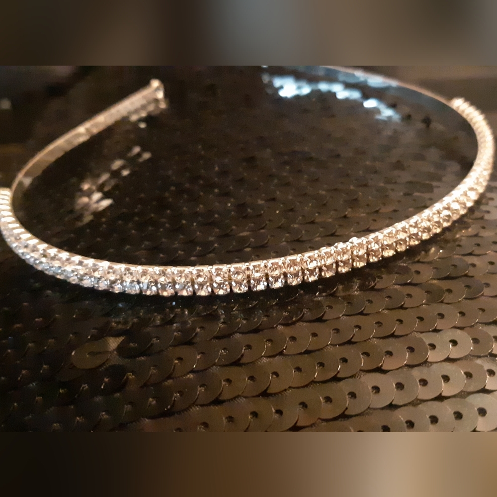 New Elegant Simple Silver Rhinestone Headband For Bride Or Bridal Party